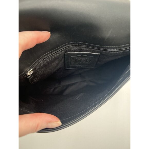 VTG Rare 90's Coach Bridle Flap Satchel Bag Purse E8E-6702 Made In Italy Black - Picture 12 of 15